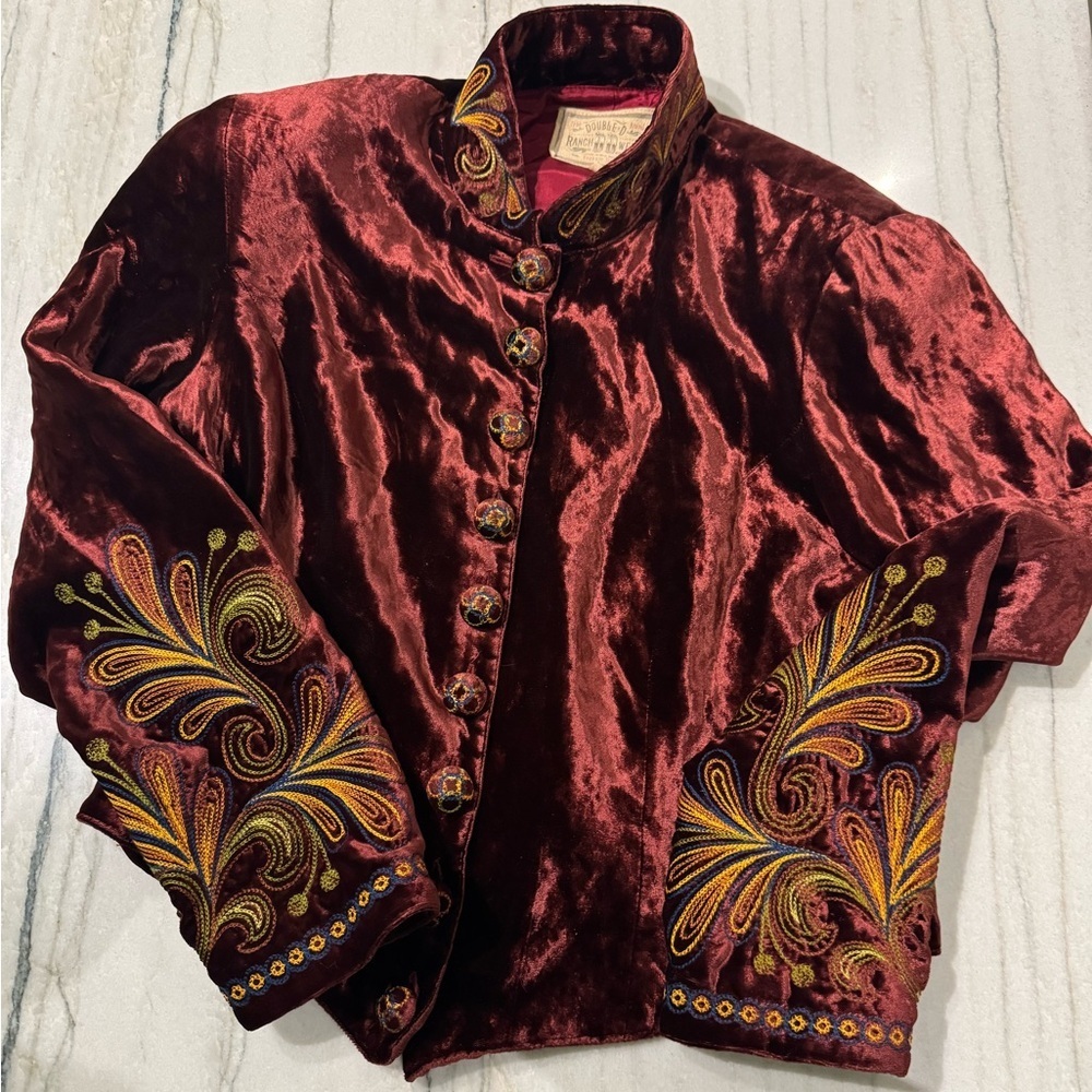 Double D Ranch Portia heavily embroidered adorned velvet jacket - Picture 4 of 14